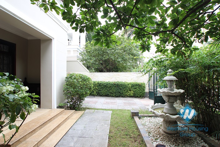 High quality house for rent with garden around in Ciputra area, Tay Ho District, Ha Noi